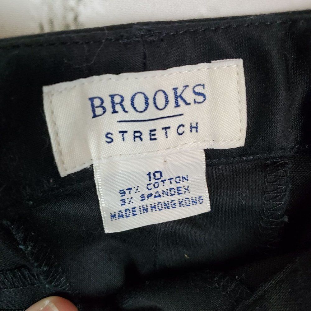 Brooks Pants Stretch Straight Leg Flat Front Black Size 10 Women's - Picture 5 of 7